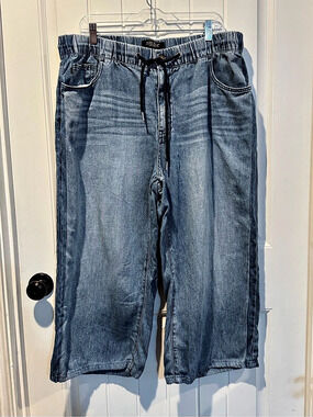 Judy Blue Los Angeles Cropped Wide leg Boyfriend Jeans Blue Size 16W